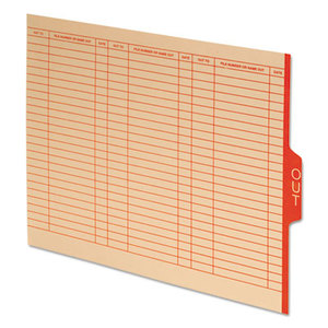 Cardinal Brands, Inc 5251 End Tab Outguides, Red Center "OUT" Tab, Manila, Letter, 100/Box by ESSELTE PENDAFLEX CORP.