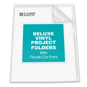 C-Line Products, Inc 62138 Deluxe Project Folders, Jacket, Letter, Vinyl, Clear, 50/Box by C-LINE PRODUCTS, INC