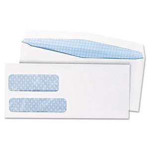 Double Window Security Tinted Envelope, Gummed Flap, #10, White, 500/Box by QUALITY PARK PRODUCTS