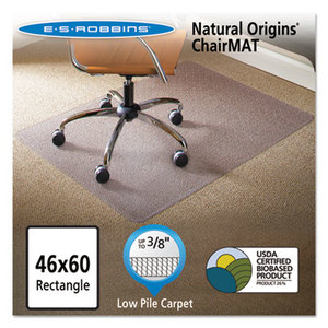 E.S. ROBBINS 141052 Natural Origins Chair Mat for Carpet, 46 x 60, Clear by E.S. ROBBINS