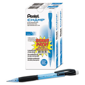 PENTEL OF AMERICA AL17CSW-US Champ Mechanical Pencil, 0.7 mm, Blue Barrel, 24/Pack by PENTEL OF AMERICA