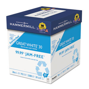 Hammermill 067780 Great White Recycled Copy Paper, 92 Brightness, 20lb, 8-1/2 x 11, 2500 Shts/Ctn by HAMMERMILL/HP EVERYDAY PAPERS