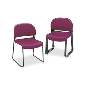 HON COMPANY 403162T GuestStacker Series Chair, Burgundy with Black Finish Legs, 4/Carton by HON COMPANY