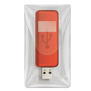 HOLD IT USB Pockets, 3 7/16 x 2, Clear, 6/Pack by CARDINAL BRANDS INC.