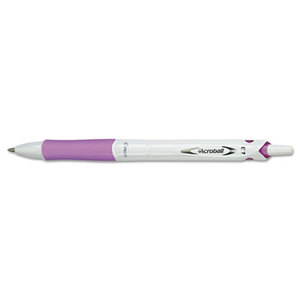 Pilot Corporation 31854 Acroball PureWhite Pen, .7mm, Black Ink, White Barrel/Purple Accent by PILOT CORP. OF AMERICA