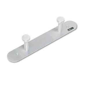 Nail Head Wall Coat Rack, Two Hooks, Metal, 12w x 2-3/4d x 2h, Satin Aluminum by SAFCO PRODUCTS