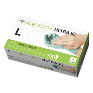 Aloetouch Ultra IC Vinyl Exam Gloves, Powder Free, Large, 100/Box by MEDLINE INDUSTRIES, INC.