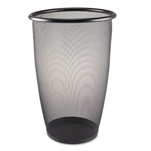 Safco Products 9718BL Onyx Round Mesh Wastebasket, Steel Mesh, 9gal, Black by SAFCO PRODUCTS