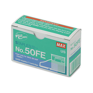 MAX Co. LTD NO-50FE Staple Cartridge for EH-50F Flat-Clinch Electric Stapler, 5,000/Box by MAX USA CORP.