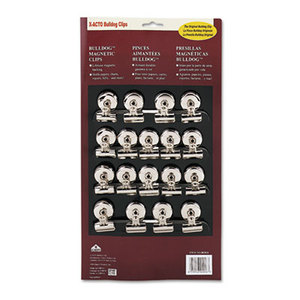 Bulldog Magnetic Clips, Steel, 1-1/4"w, Nickel-Plated, 18/Box by ELMER'S PRODUCTS, INC.
