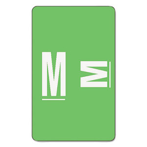 SMEAD MANUFACTURING COMPANY 67183 Alpha-Z Color-Coded Second Letter Labels, Letter M, Light Green, 100/Pack by SMEAD MANUFACTURING CO.