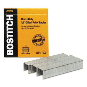 Stanley-Bostitch Office Products SB351/2-1M Heavy-Duty Premium Staples, 1/2" Leg Length, 1000/Box by STANLEY BOSTITCH