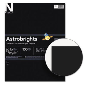 Neenah Paper, Inc 22024 Astrobrights Colored Card Stock, 65 lb., 8-1/2 x 11, Eclipse Black, 100 Sheets by NEENAH PAPER