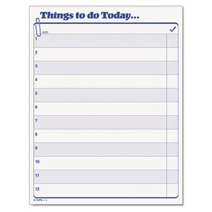 Tops Products 2170 "Things To Do Today" Daily Agenda Pad, 8 1/2 x 11, 100 Forms by TOPS BUSINESS FORMS