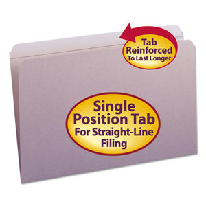 SMEAD MANUFACTURING COMPANY 17410 File Folders, Straight Cut, Reinforced Top Tab, Legal, Lavender, 100/Box by SMEAD MANUFACTURING CO.