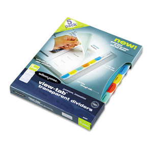 ACCO Brands Corporation W55567 View-Tab Transparent Index Dividers, 8-Tab, Square, Letter, Assorted, 5 Sets/Box by WILSON JONES CO.