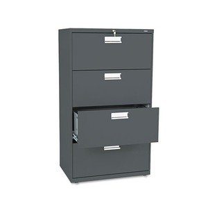 600 Series Four-Drawer Lateral File, 30w x 19-1/4d, Charcoal by HON COMPANY