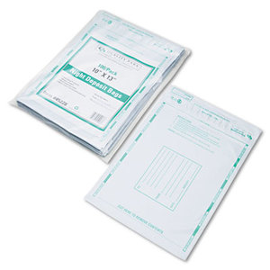 Poly Night Deposit Bags w/Tear-Off Receipt, 10 x 13, Opaque, 100 Bags/Pack by QUALITY PARK PRODUCTS