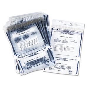 Clear Dual Deposit Bags, Tamper Evident, Plastic, 11 x 15, 100 Bags/Pack by PM COMPANY