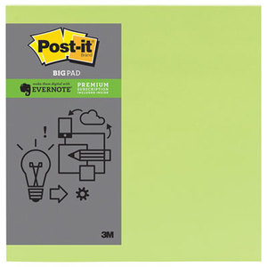 Evernote Collection Notes, 11 x 11, Limeade, 1 30-Sheet Pad by 3M/COMMERCIAL TAPE DIV.