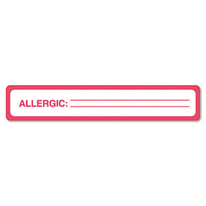 TABBIES 40561 Medical Labels for Allergy Warnings, 1 x 5-1/2, White, 175/Roll by TABBIES