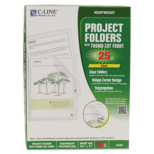 C-Line Products, Inc 62627 Project Folders, Reduced Glare, Polypropylene, Letter Size, 25/Box by C-LINE PRODUCTS, INC