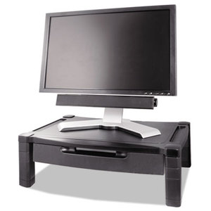 Kantek, Inc MS520 Wide Two-Level Stand with Drawer, Height-Adjustable, 20 x 13 1/4, Black by KANTEK INC.