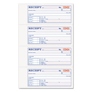 Money and Rent Receipt Books, 2-3/4 x 7 1/8, Two-Part Carbonless, 200 Sets/Book by TOPS BUSINESS FORMS
