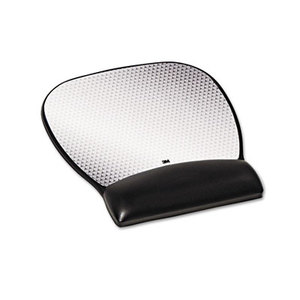 3M MW310LE Precise Leatherette Mouse Pad w/Wrist Rest, Nonskid Base, 8-3/4 x 9-1/4, Black by 3M/COMMERCIAL TAPE DIV.