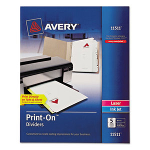 Avery 11511 Customizable Print-On Dividers, 5-Tab, Letter by AVERY-DENNISON