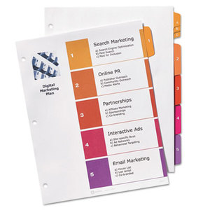 Avery 7278213154 Ready Index Customizable Table of Contents, Asst Dividers, 5-Tab, Letter by AVERY-DENNISON