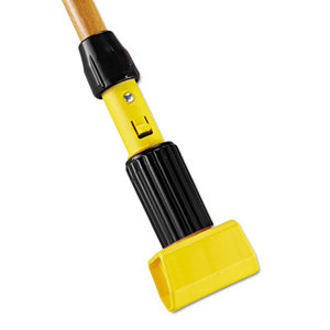 Gripper Hardwood Mop Handle, 1 1/8 dia x 60, Natural/Yellow by RUBBERMAID COMMERCIAL PROD.