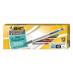 BIC MPF11 BLK Mechanical Pencil Xtra Precision, 0.5mm, Clear, Dozen by BIC CORP.