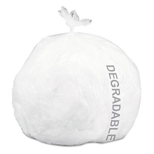 Eco-Degradable Plastic Trash Garbage Bag, 13gal, .70 mil, 24x30, White, 120/Box by STOUT