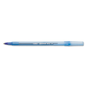 Round Stic Xtra Precision/Xtra Life Ballpoint, Blue Ink, T-Blue Brl, 1mm, Medium by BIC CORP.