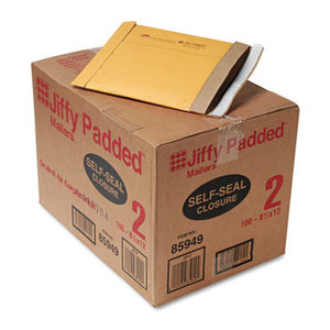 ANLE PAPER/SEALED AIR CORP. 85949 Jiffy Padded Self-Seal Mailer, Side Seam, #2, 8 1/2x12, Gold Brown, 100/Carton by ANLE PAPER/SEALED AIR CORP.