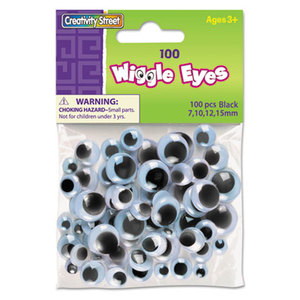 Wiggle Eyes Assortment, Assorted Sizes, Black, 100/Pack by THE CHENILLE KRAFT COMPANY