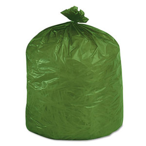 Eco-Degradable Plastic Trash Garbage Bag, 33gal, 1.1mil, 33 x 40, Green, 40/Box by STOUT