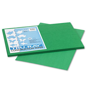 Tru-Ray Construction Paper, 76 lbs., 12 x 18, Holiday Green, 50 Sheets/Pack by PACON CORPORATION