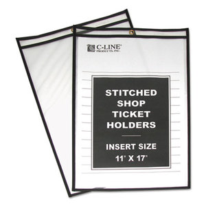 C-Line Products, Inc 46117 Shop Ticket Holders, Stitched, Both Sides Clear, 75", 11 x 17, 25/BX by C-LINE PRODUCTS, INC