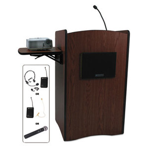 AmpliVox Sound Systems SW3230-MH Multimedia Smart Computer Wireless Lectern, 25-1/2w x 20-1/4d x 43-1/2h,Mahogany by AMPLIVOX PORTABLE SOUND SYS.