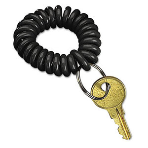 Wrist Key Coil Wearable Key Organizer, Flexible Coil, Black by PM COMPANY