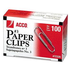 ACCO Brands Corporation A7072320G Smooth Economy Paper Clip, Steel Wire, No. 3, Silver, 100/Box, 10 Boxes/Pack by ACCO BRANDS, INC.