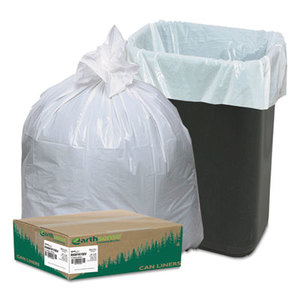 Recycled Tall Kitchen Bags, 13-16gal, .8mil, 24 x 33, White, 150 Bags/Box by WEBSTER INDUSTRIES