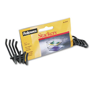 Fellowes, Inc 63112 Desk Tray Stacking Posts for 3" Capacity Trays, Black, Four Posts/Set by FELLOWES MFG. CO.
