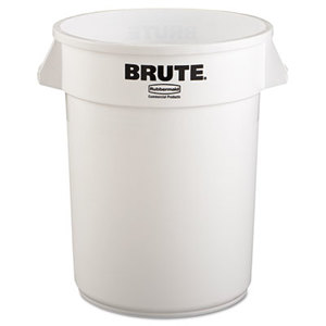 RUBBERMAID COMMERCIAL PROD. RCP 2632 WHI Round Brute Container, Plastic, 32 gal, White by RUBBERMAID COMMERCIAL PROD.