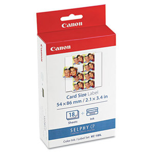 Canon, Inc 7740A001 7740A001 Ink Cartridge/Label Set, 18 Sheets, 8 Labels/Sheet, 2 1/10" x 3 2/5" by CANON USA, INC.