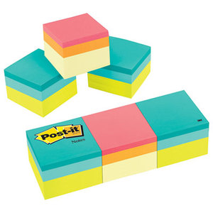 3M 20513PK Mini Cubes, 2 x 2, Green Wave, 400/Pad, 3 Pads/Pack by 3M/COMMERCIAL TAPE DIV.