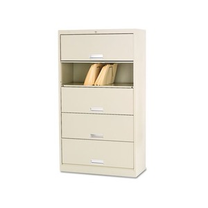 HON COMPANY 625CLL 600 Series Five-Shelf Steel Receding Door File, 36w x 16-3/4d x 64-1/4h, Putty by HON COMPANY