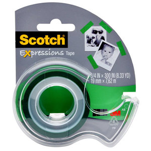 3M C214GRN2D Expressions Magic Tape with Dispenser, 3/4" x 300", Green by 3M/COMMERCIAL TAPE DIV.